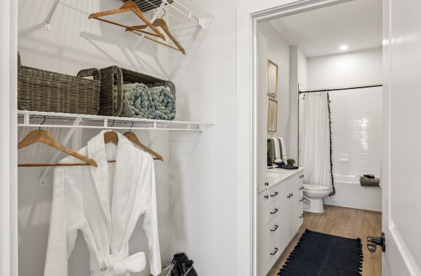 Walk-In Closet and Bathroom at Marisol Apartments in Port Charlotte FL