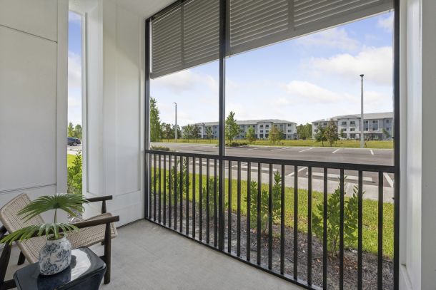 Outdoor Patio with Screen at Marisol Apartments in Port Charlotte FL